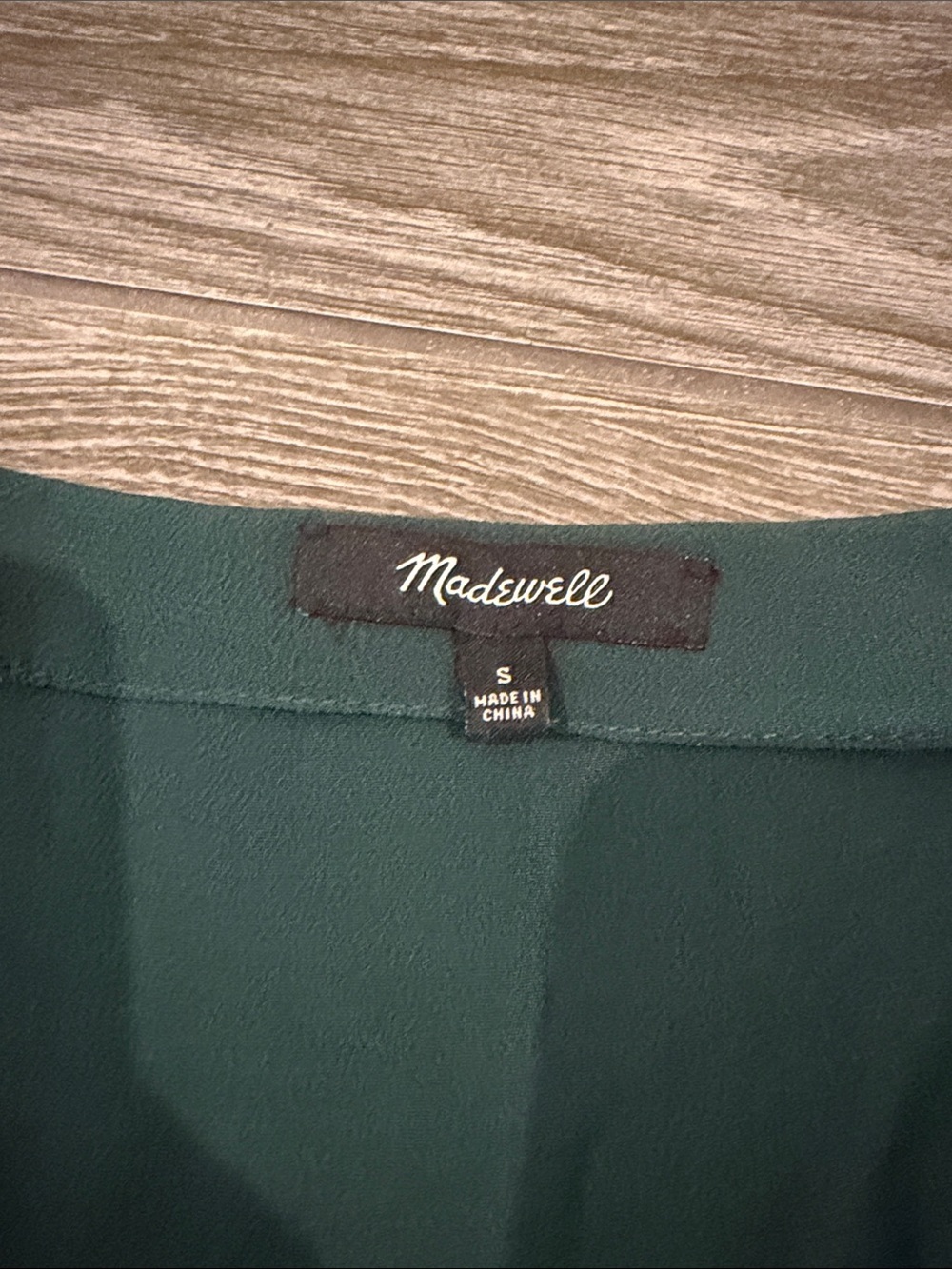 Madewell Deep Green V-Neck Short Sleeve Shift Dress - Picture 2 of 5